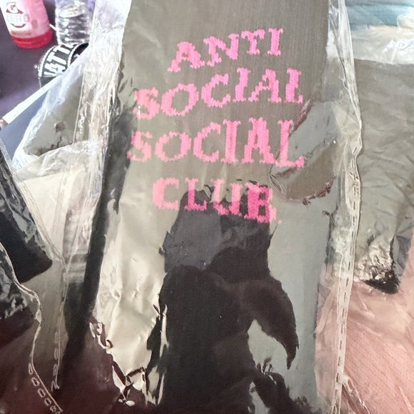 Anti Social Social Club Casual Black and Pink Socks - Picture 3 of 3